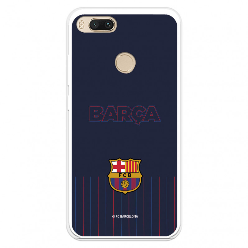 Hülle für Xiaomi Mi A1 FC Barcelona Barsa Blauer Hintergrund - FC Barcelona Offizielle Lizenz