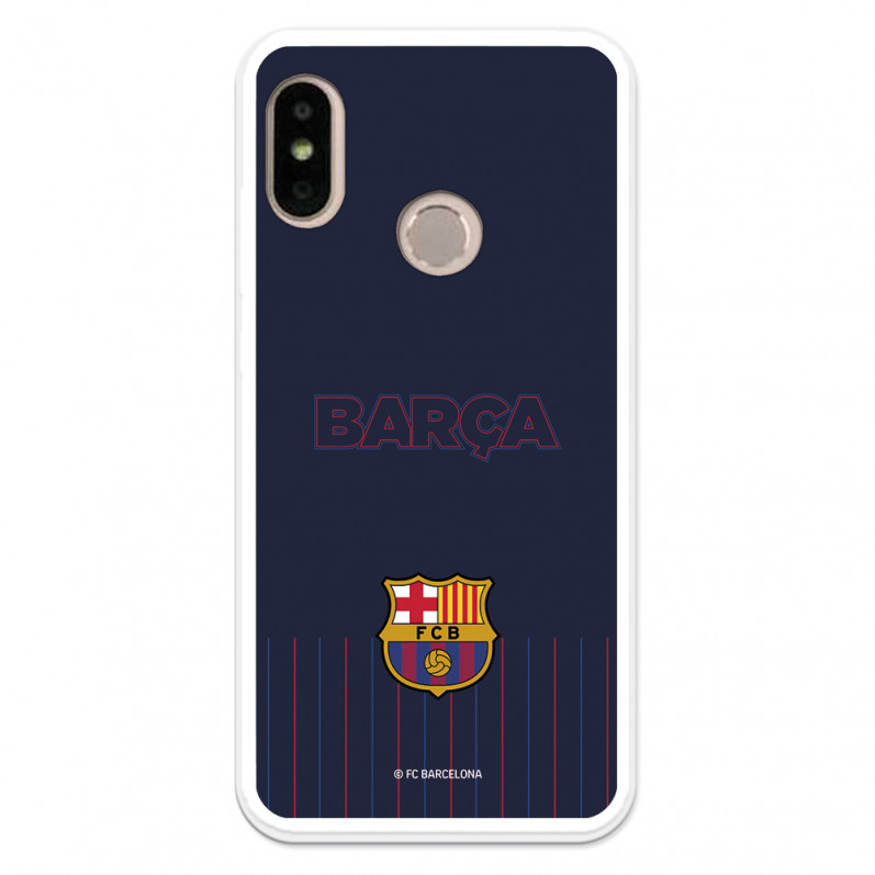 Hülle für Xiaomi Mi A2 Lite FC Barcelona Barsa Blauer Hintergrund - FC Barcelona Offizielle Lizenz