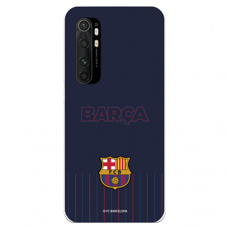 Hülle für Xiaomi Mi Note 10 Lite FC Barcelona Barsa Blauer Hintergrund - FC Barcelona Offizielle Lizenz