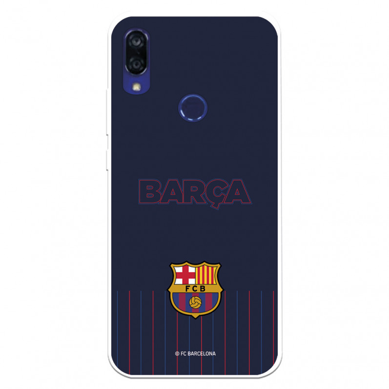 FC Barcelona Barsa Hülle für Xiaomi Redmi 7 Blauer Hintergrund – FC Barcelona Offizielle Lizenz