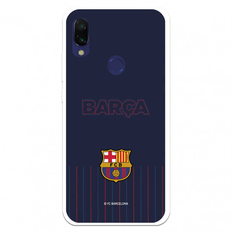 FC Barcelona Barsa Hülle für Xiaomi Redmi 7A Blauer Hintergrund – FC Barcelona Offizielle Lizenz