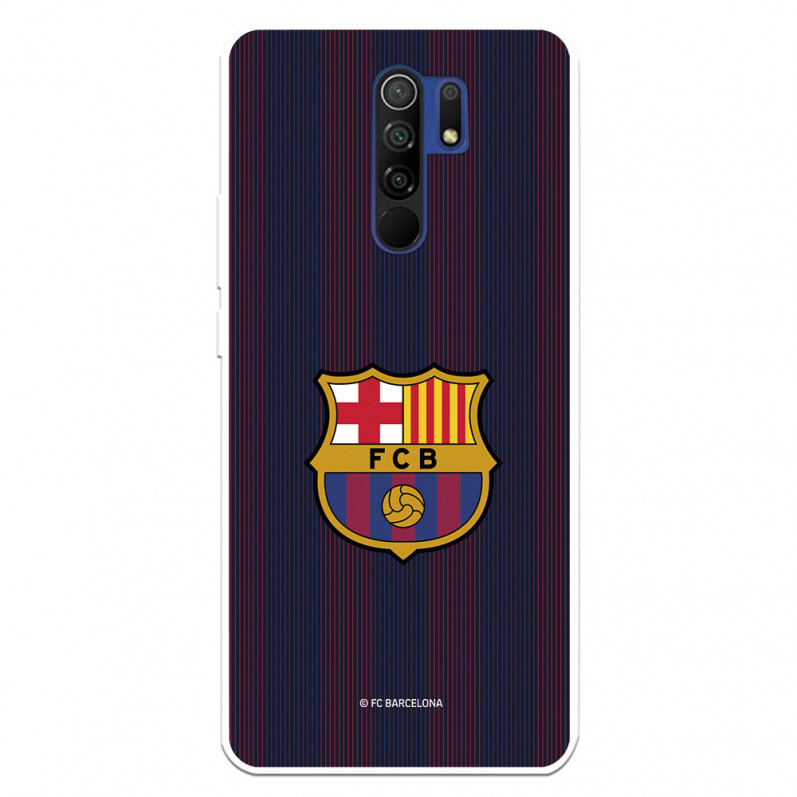 FC Barcelona Xiaomi Redmi 9 Hülle Blaugrana Lines - FC Barcelona Offizielle Lizenz