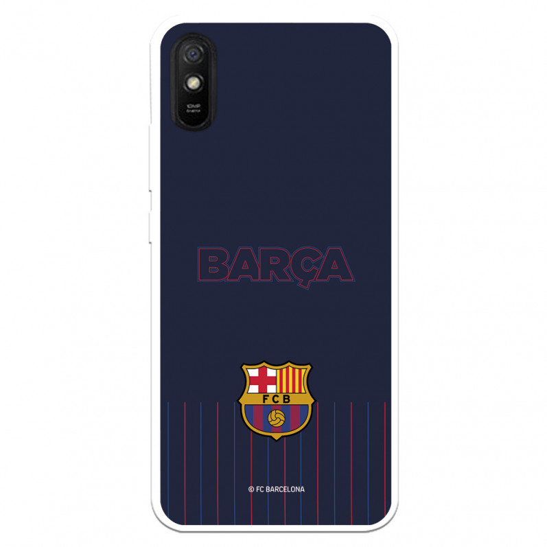 FC Barcelona Barsa Hülle für Xiaomi Redmi 9A Blauer Hintergrund – FC Barcelona Offizielle Lizenz