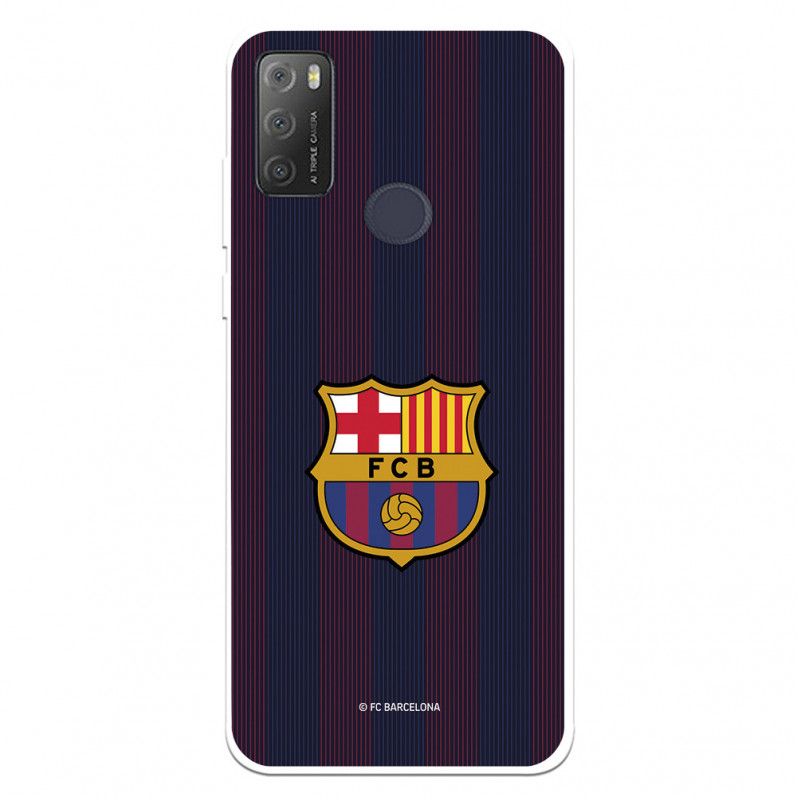 Funda para Alcatel 1S 2021 del Barcelona Rayas Blaugrana - Licencia Oficial FC Barcelona