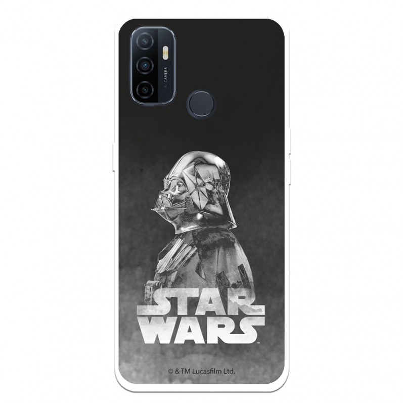 Funda para Oppo A32 Oficial de Star Wars Darth Vader Fondo negro - Star Wars