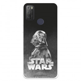 Funda para Alcatel 1S 2021 Oficial de Star Wars Darth Vader Fondo negro - Star Wars