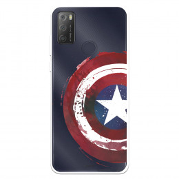 Funda para Alcatel 1S 2021 Oficial de Marvel Capitán América Escudo Transparente - Marvel