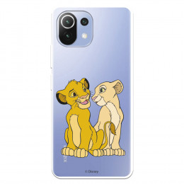 Funda para Oppo A94 5G Oficial de Disney Simba y Nala Silueta - El Rey León