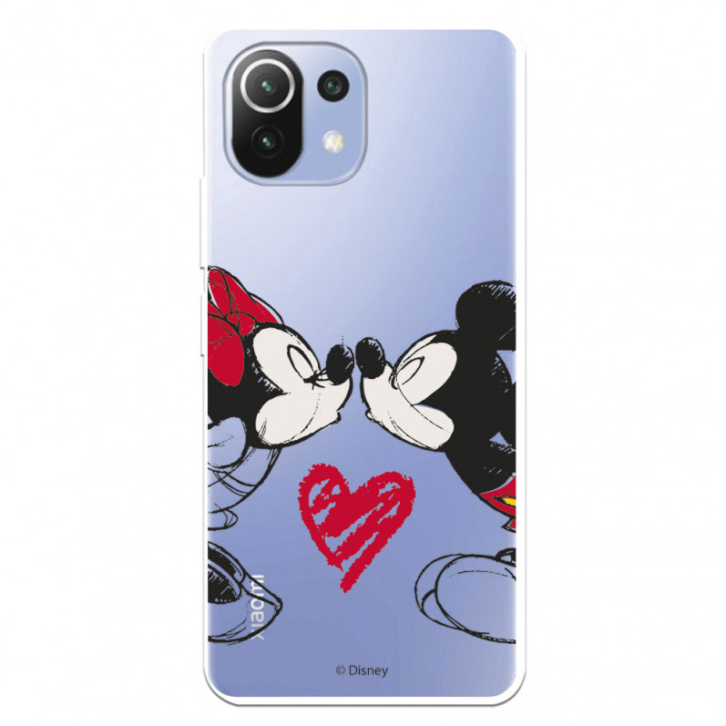 Funda para Xiaomi Mi 11 Lite Oficial de Disney Mickey y Minnie Beso - Clásicos Disney