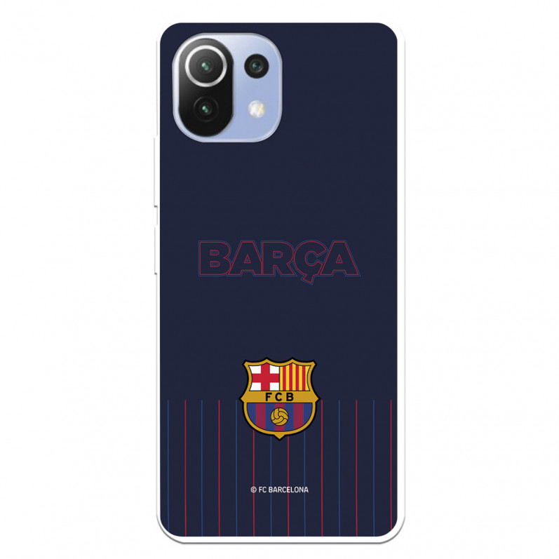 Funda para Xiaomi Mi 11 Lite del Barcelona Barsa Fondo Azul - Licencia Oficial FC Barcelona