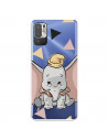 Funda para Xiaomi Redmi Note 10 5G Oficial de Disney Dumbo Silueta Transparente - Dumbo