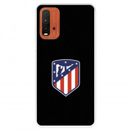 Funda para Xiaomi Redmi 9T del Atleti Escudo Fondo Negro - Licencia Oficial Atlético de Madrid