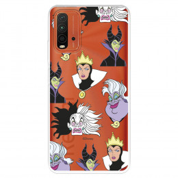 Funda para Xiaomi Redmi 9T Oficial de Disney Villanas Patrón - Villanas Disney