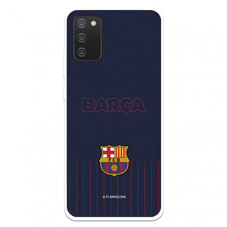 Funda para Samsung Galaxy A02s del Barcelona Barsa Fondo Azul - Licencia Oficial FC Barcelona