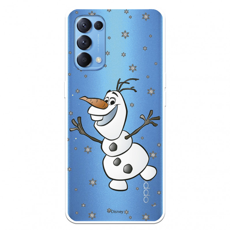 Funda para Oppo Find X3 Lite Oficial de Disney Olaf Transparente - Frozen