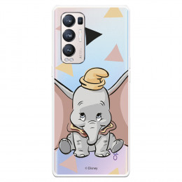 Funda para Oppo Find X3 Neo Oficial de Disney Dumbo Silueta Transparente - Dumbo