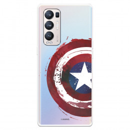 Funda para Oppo Find X3 Neo Oficial de Marvel Capitán América Escudo Transparente - Marvel