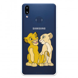 Funda para Samsung Galaxy A10s Oficial de Disney Simba y Nala Silueta - El Rey León