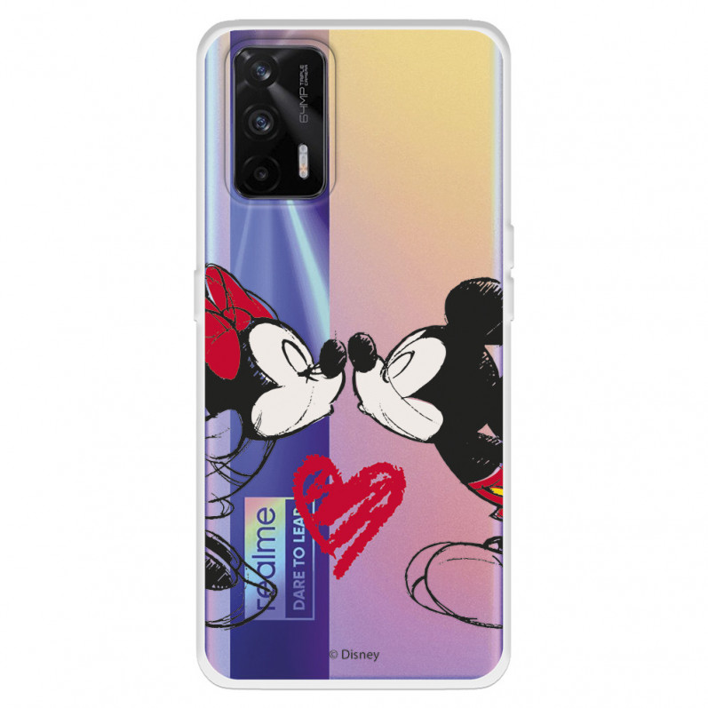 Funda para Realme GT Oficial de Disney Mickey y Minnie Beso - Clásicos Disney