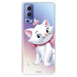 Funda para Vivo Y72 5G Oficial de Disney Marie Silueta - Los Aristogatos