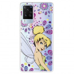 Funda para Vivo X60 Pro Oficial de Disney Campanilla Flores - Peter Pan