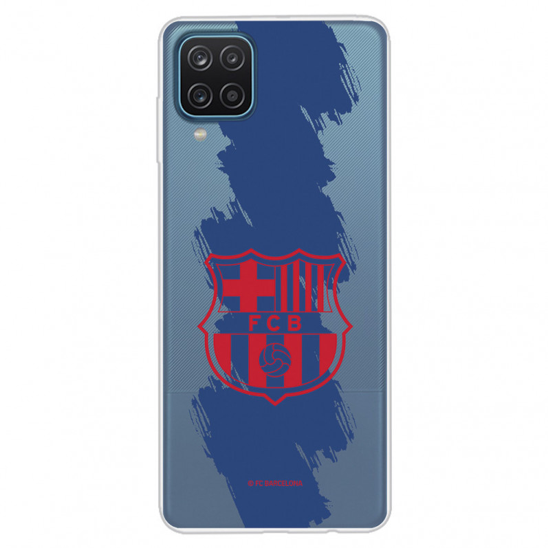 Funda para Samsung Galaxy M12 del Barcelona Escudo Rojo Trazo Azul - Licencia Oficial FC Barcelona