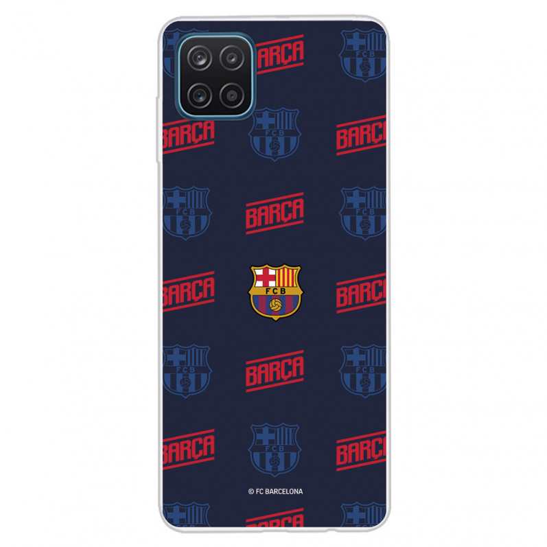 Funda para Samsung Galaxy M12 del Barcelona Escudo Patrón Rojo y Azul - Licencia Oficial FC Barcelona