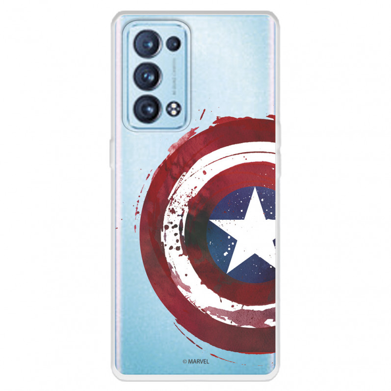 Funda para Oppo Reno6 Pro Oficial de Marvel Capitán América Escudo Transparente - Marvel