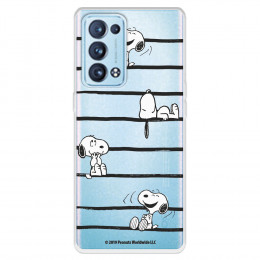 Funda para Oppo Reno6 Pro Oficial de Peanuts Snoopy rayas - Snoopy