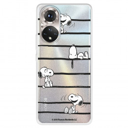 Funda para Huawei Honor 50 5G Oficial de Peanuts Snoopy rayas - Snoopy