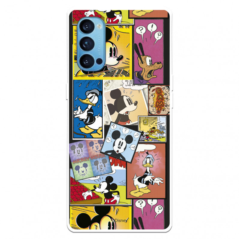 Funda para Oppo Reno4 5G Oficial de Disney Mickey Comic - Clásicos Disney