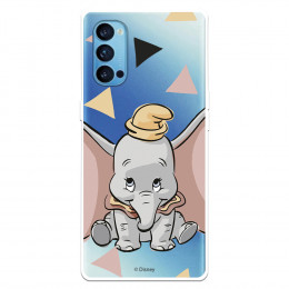 Funda para Oppo Reno4 5G Oficial de Disney Dumbo Silueta Transparente - Dumbo