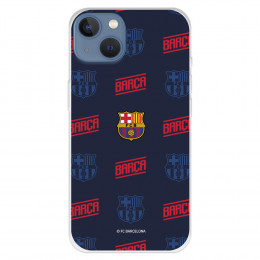 Funda para iPhone 13 del Barcelona Escudo Patrón Rojo y Azul - Licencia Oficial FC Barcelona