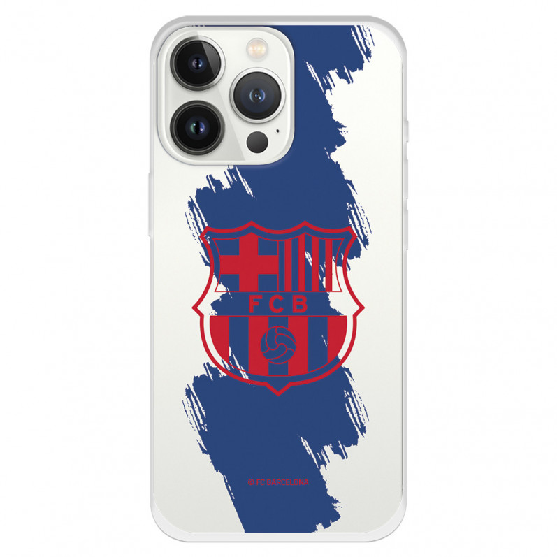 Funda para iPhone 13 Pro del Barcelona Escudo Rojo Trazo Azul - Licencia Oficial FC Barcelona