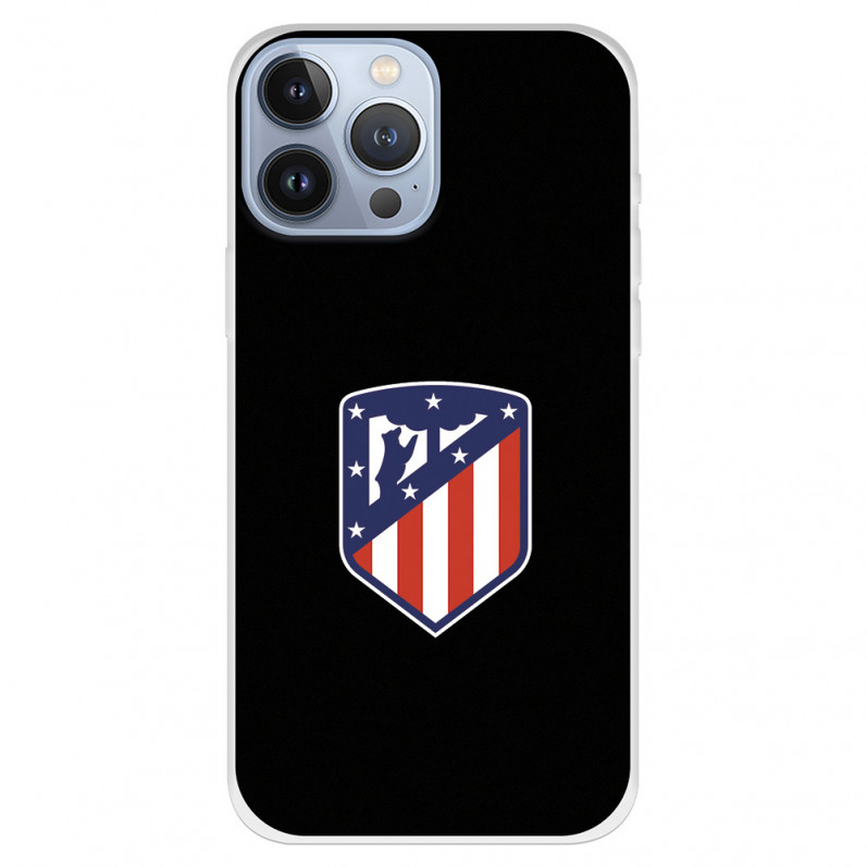 Funda para iPhone 13 Pro Max del Atleti Escudo Fondo Negro - Licencia Oficial Atlético de Madrid