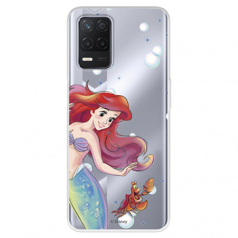 Funda para Realme Narzo 30 5G Oficial de Disney Ariel y Sebastián Burbujas - La Sirenita