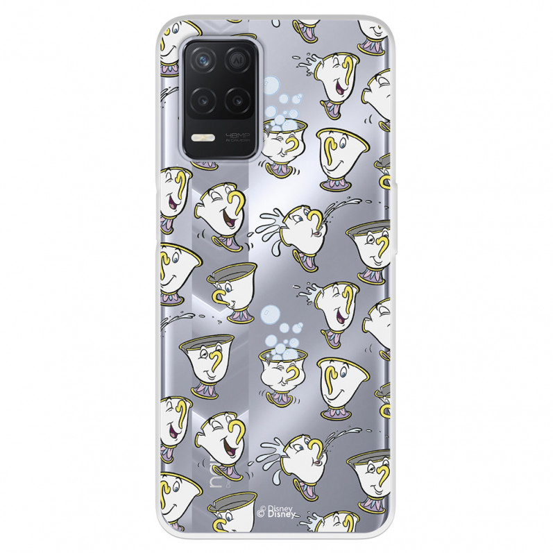 Funda para Realme Narzo 30 5G Oficial de Disney Chip Potts Siluetas - La Bella y la Bestia