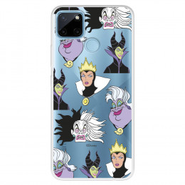 Funda para Realme C21Y Oficial de Disney Villanas Patrón - Villanas Disney