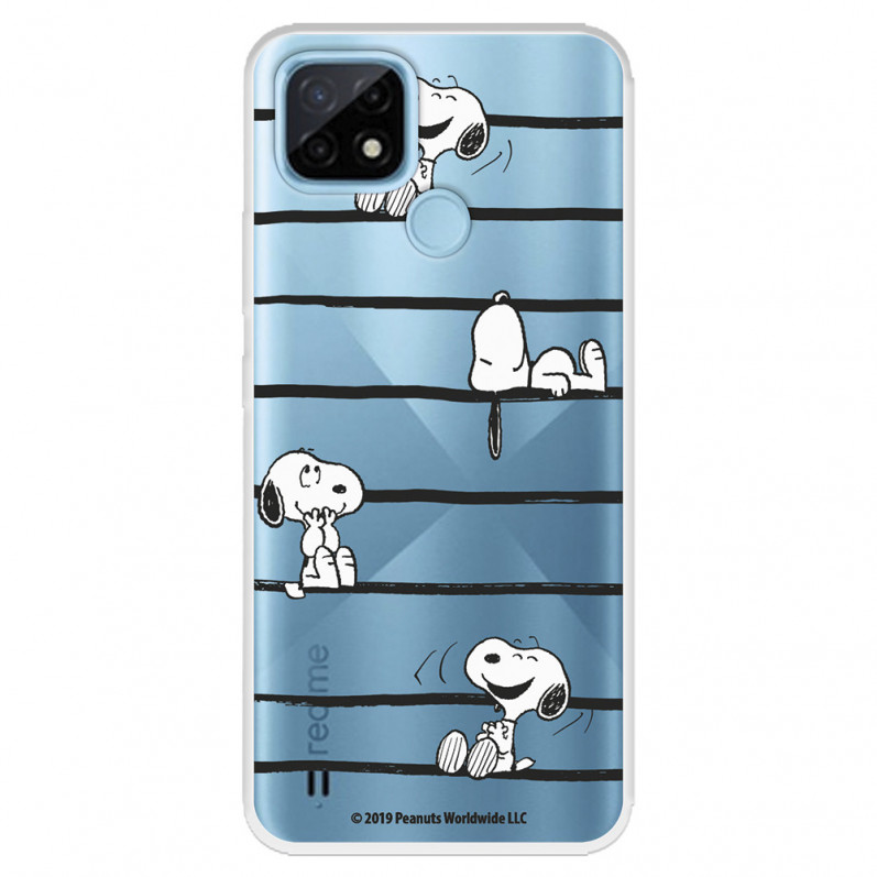 Caz pentru Realme C21 Official Peanuts C21 Snoopy Stripes - Snoopy