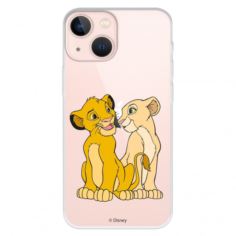 Carcasa oficială Disney Simba și Nala Silhouette pentru iPhone 13 Mini - The Lion King