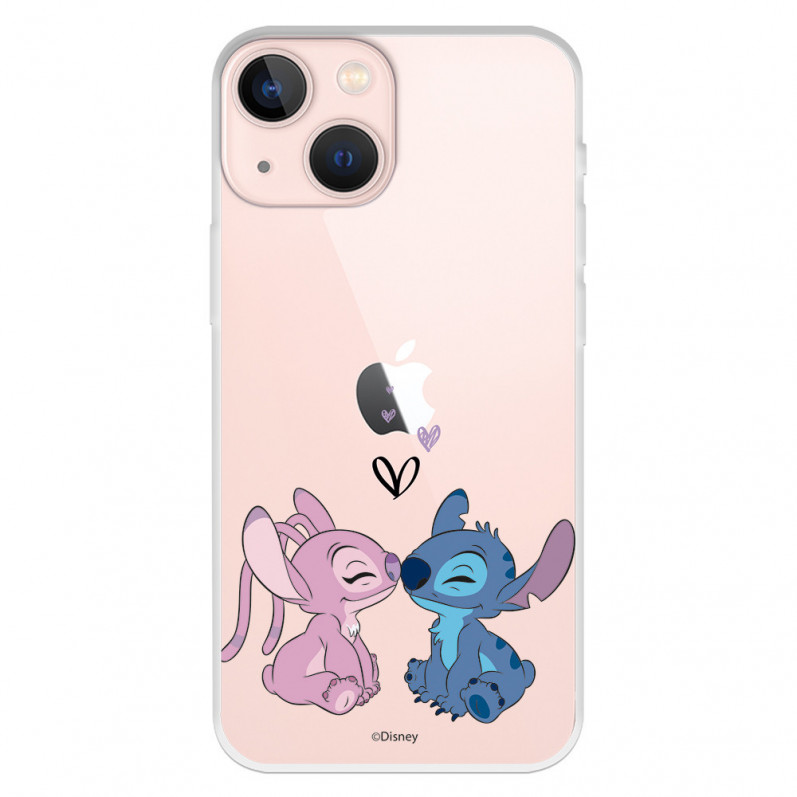 Carcasa oficială Disney Angel & Stitch Kiss pentru iPhone 13 Mini - Lilo & Stitch