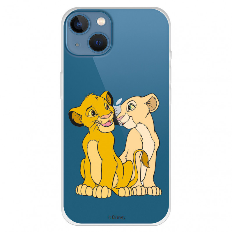 Carcasa oficială Disney Simba și Nala Silhouette pentru iPhone 13 - The Lion King