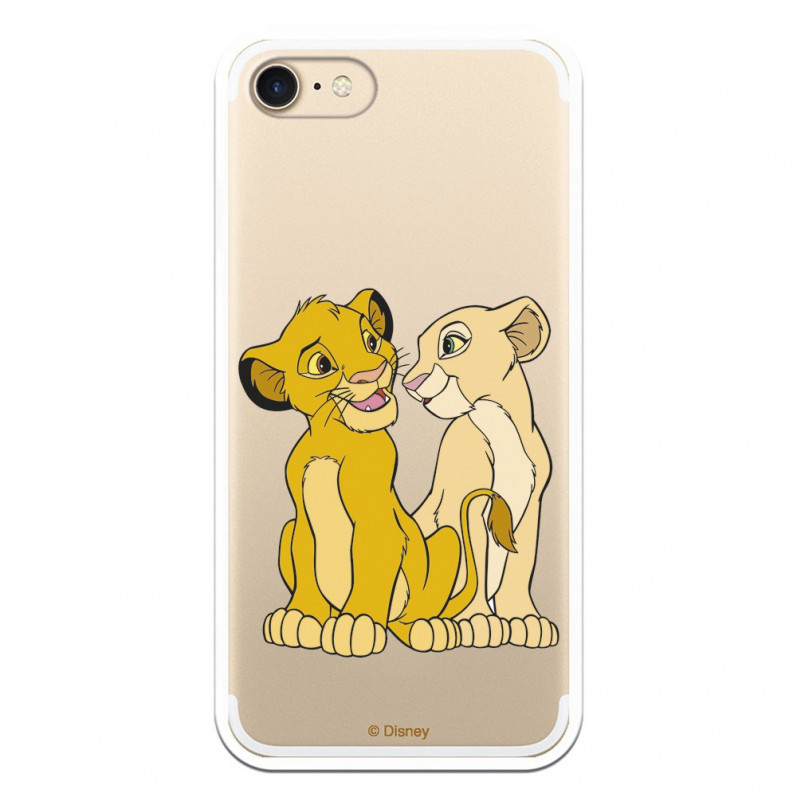 Husă transparentă oficială Disney Simba & Nala pentru iPhone 7 - The Lion King