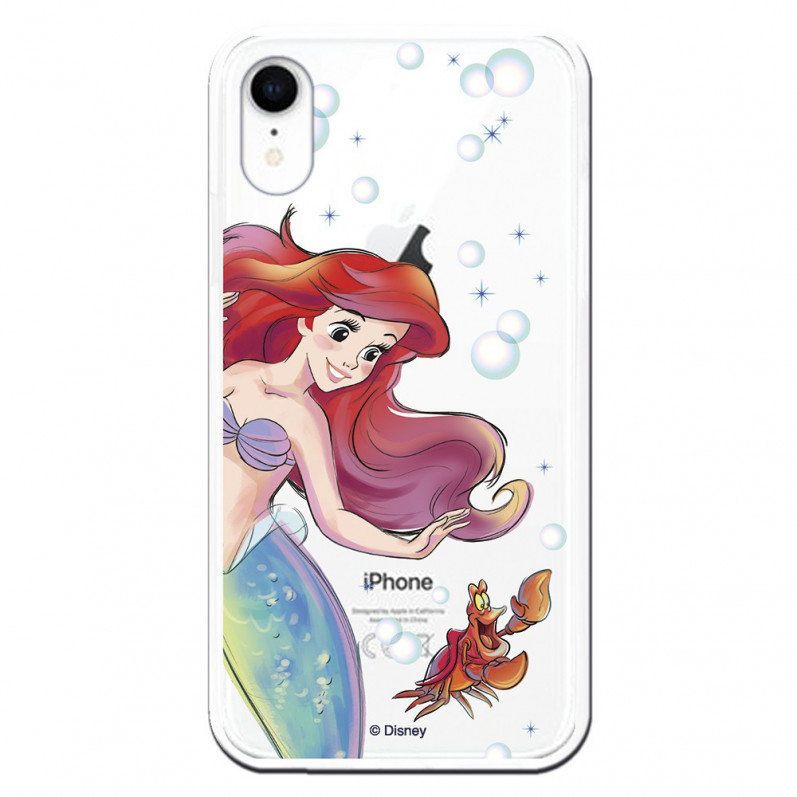 Husă transparentă oficială Disney Little Mermaid și Sebastian pentru iPhone XR - The Little Mermaid