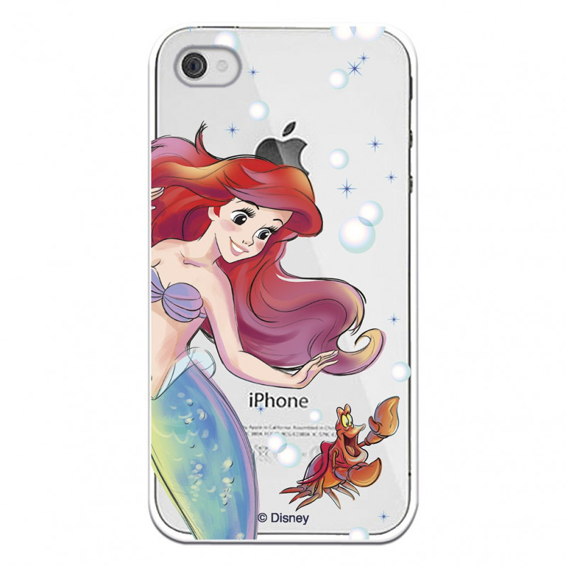 Husă transparentă oficială Disney Little Mermaid și Sebastian pentru iPhone 4 - The Little Mermaid