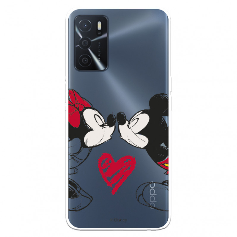 Husă pentru Oppo A16s Official Disney Mickey și Minnie Kiss - Disney Classics