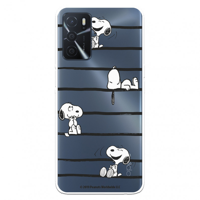 Husă pentru Oppo A16s Official Peanuts Snoopy Stripes - Snoopy