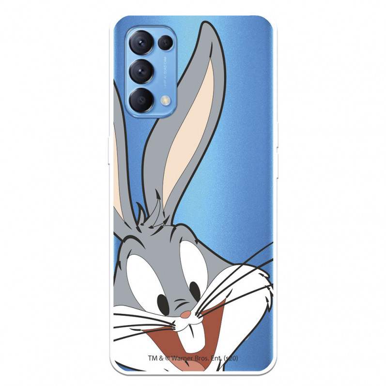 Husă pentru Oppo Find X3 Lite Official Warner Bross Bugs Bunny Silhouette Transparent - Looney Tunes