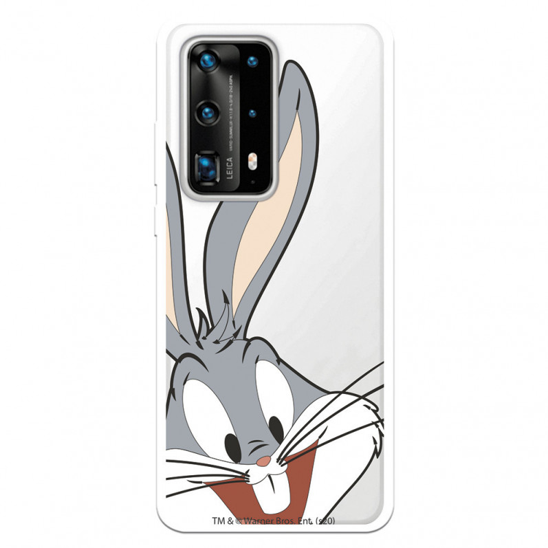 Husă pentru Huawei P40 Pro Plus Official Warner Bross Bugs Bunny Silhouette Transparent - Looney Tunes