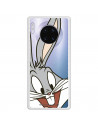 Husă pentru Huawei Mate 30 Pro Official Warner Bross Bugs Bunny Silhouette Transparent - Looney Tunes